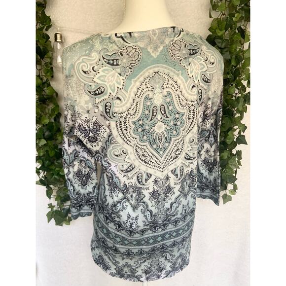 One World Y2K Green Half Sleeve Top Women's Large - Picture 9 of 11